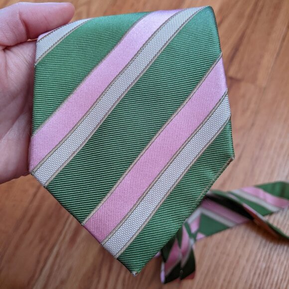 3.5" Necktie - Green/Pink/Cream - Picture 5 of 5